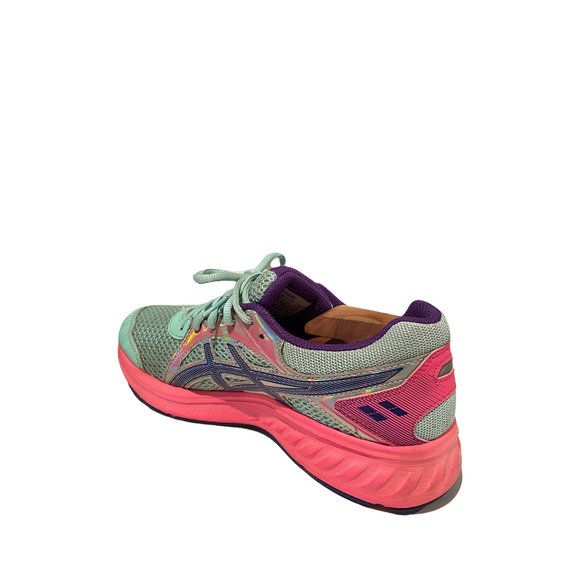 Asics Girls Jolt 2 1014A185 Size 6.5 Green Pink Running Shoes - Picture 5 of 9